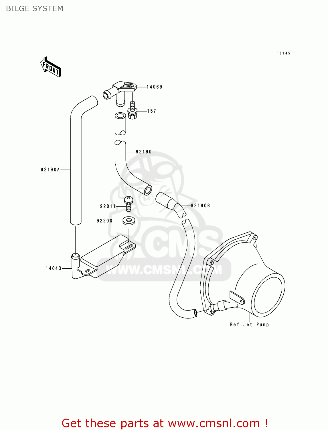 921903971: Tube,hull-nozzle Kawasaki - buy the 92190-3971 at CMSNL