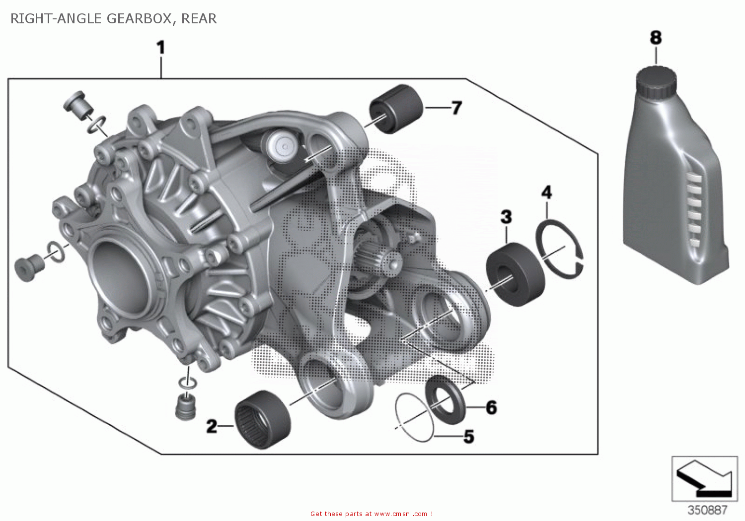 BMW R 1250 GS ADV. (0J51, 0J53) 2017-2019 RIGHT-ANGLE GEARBOX, REAR ...