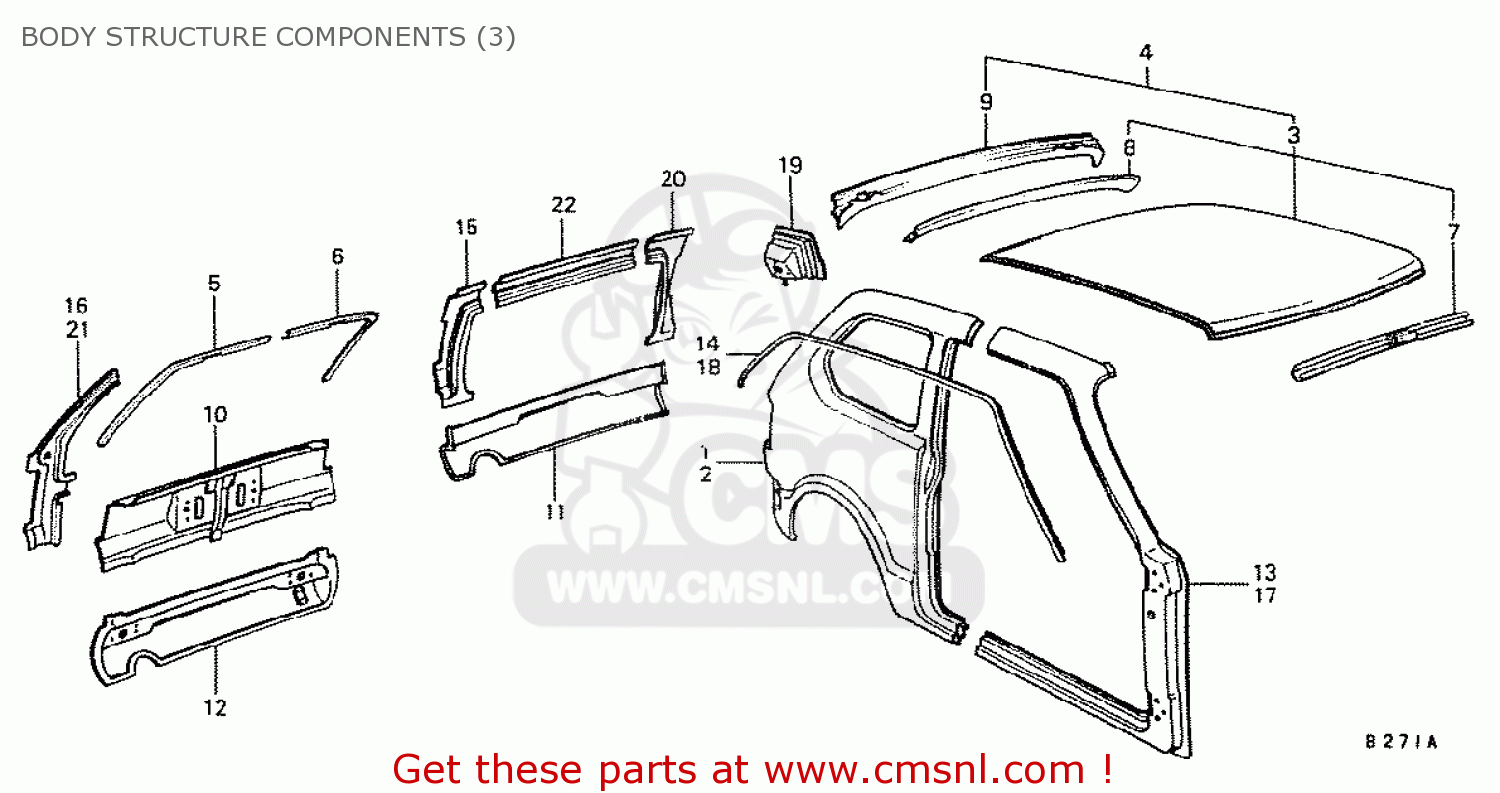 70321634310Z: Gutter R Roof Honda - buy the 70321-634-310Z at CMSNL