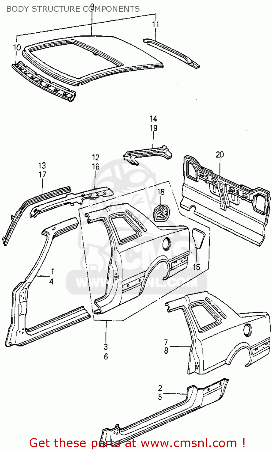 70334692320ZZ: Stiffener, R. Honda - buy the 70334-692-320ZZ at CMSNL