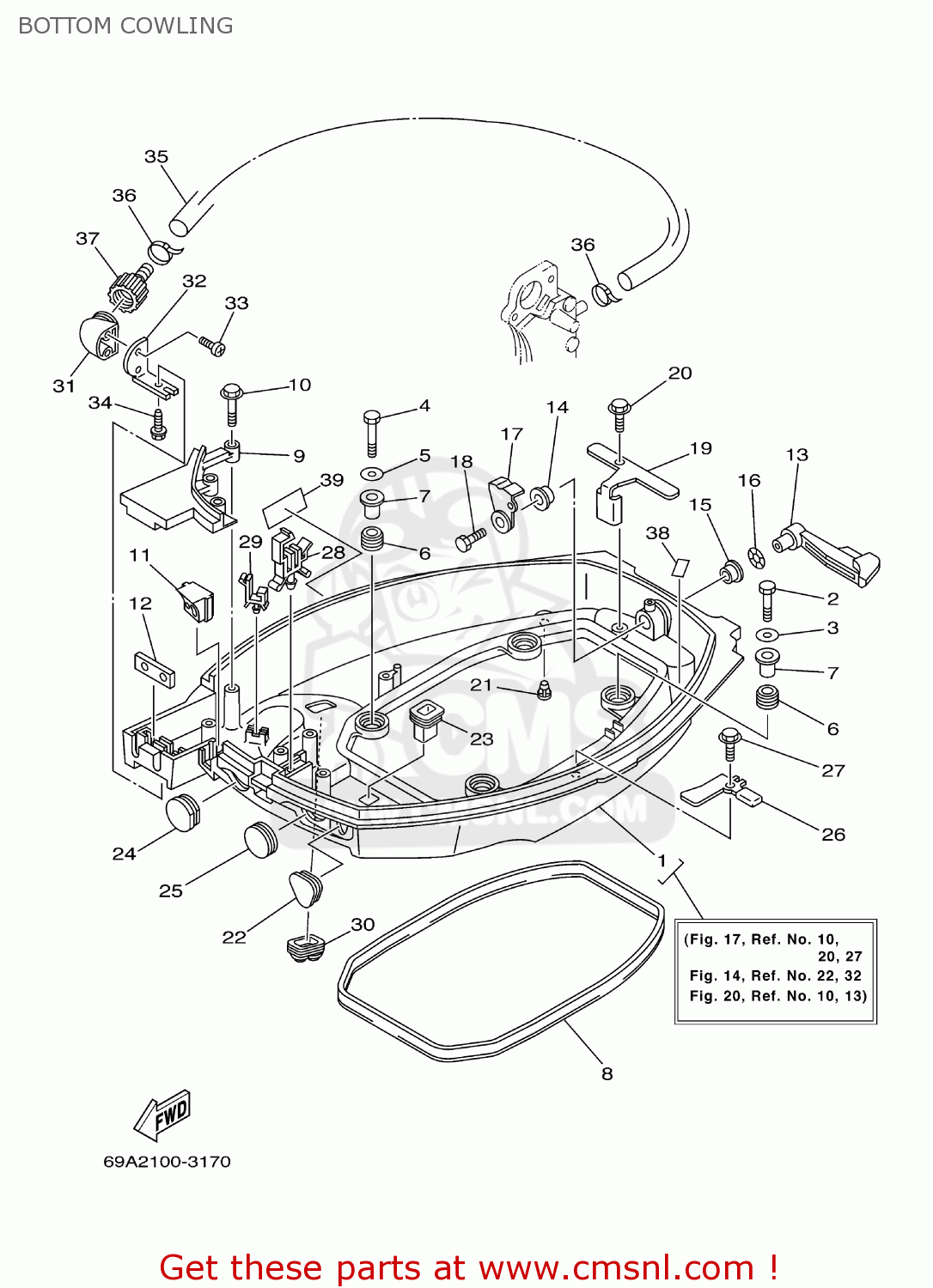 Yamaha BOTTOM COWLING ASSY 69A42710124D Yamaha BOTTOM COWLING ASSY 69A42710124D