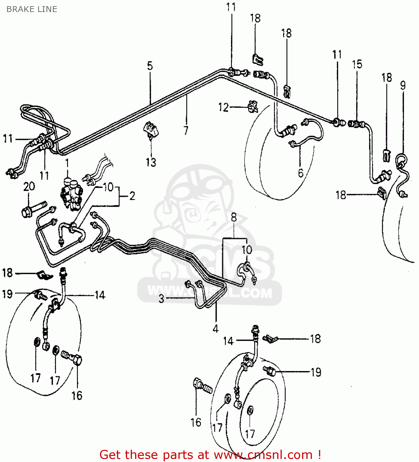 46361692010 Pipe E, L. Brake Honda buy the 46361692010 at CMSNL