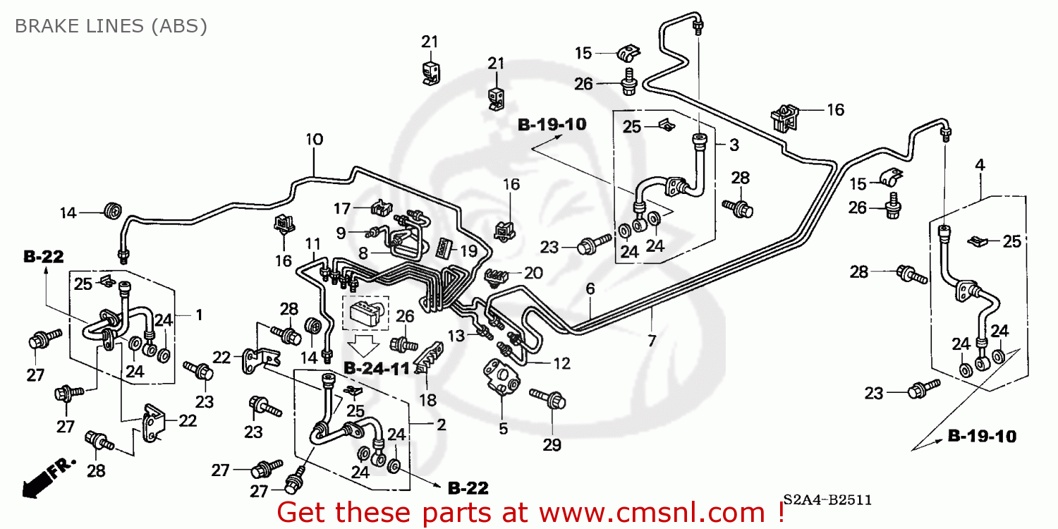 PIPE V COMP,BRAKE for S2000 2004 (4) 2DR S2000 (KA) - order at CMSNL