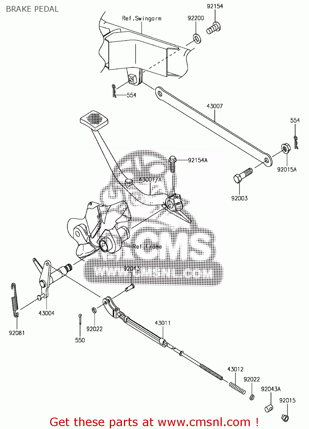 Kawasaki LEVER-BRAKE,PEDAL 430010710 Kawasaki LEVER-BRAKE,PEDAL 430010710