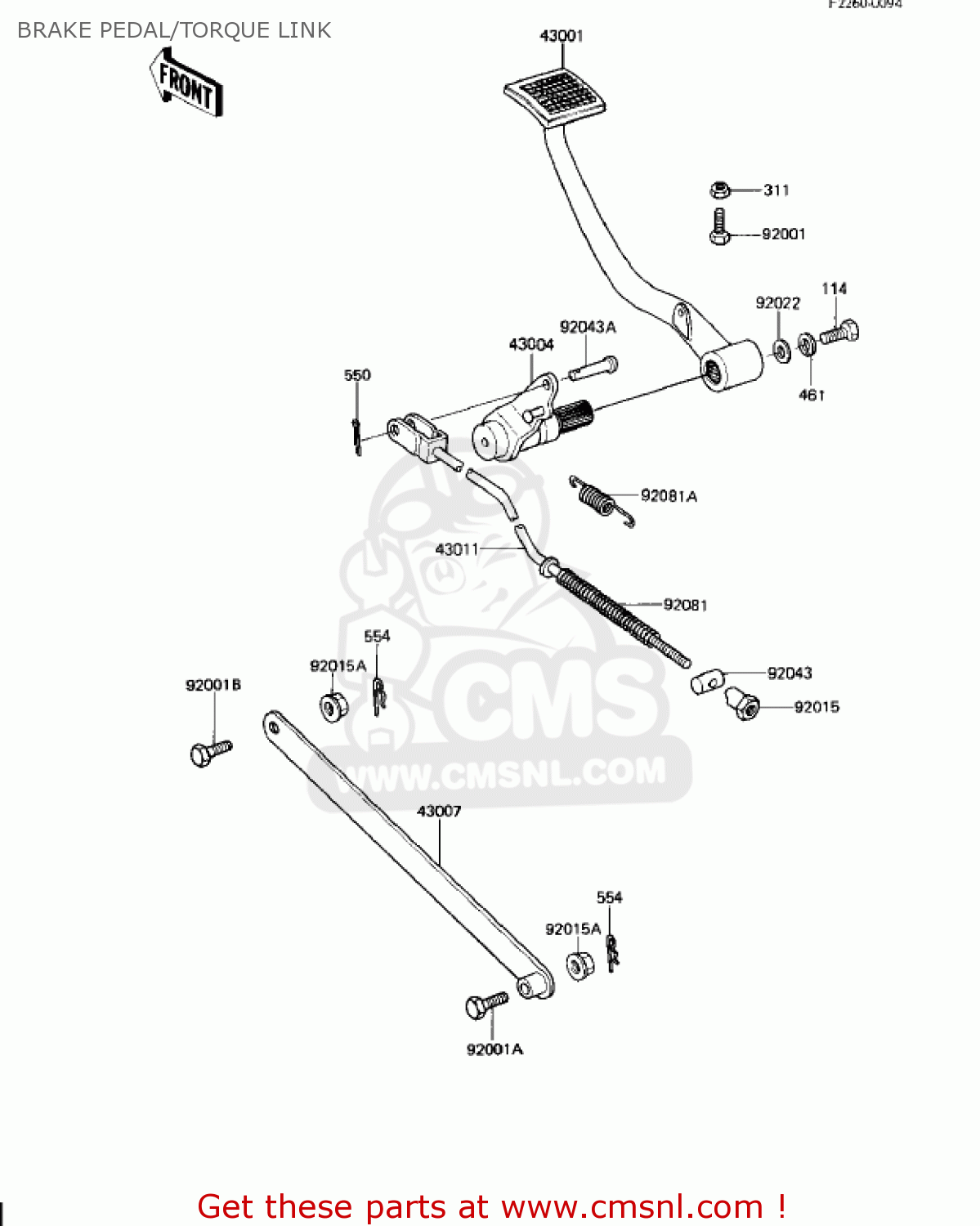 430041043: Shaft-brake Kawasaki - buy the 43004-1043 at CMSNL