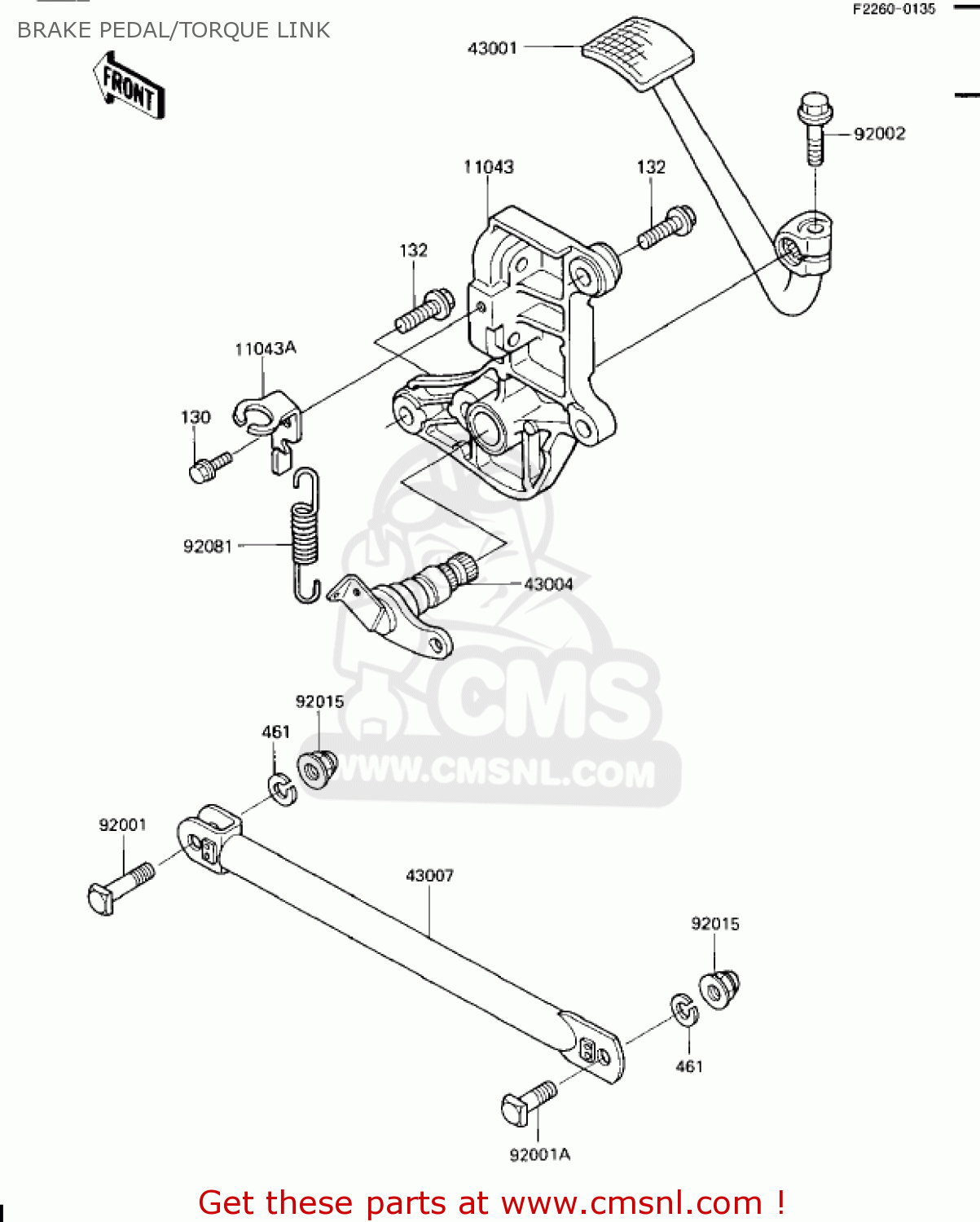 430041102 Brake Shaft Kawasaki buy the 430041102 at CMSNL
