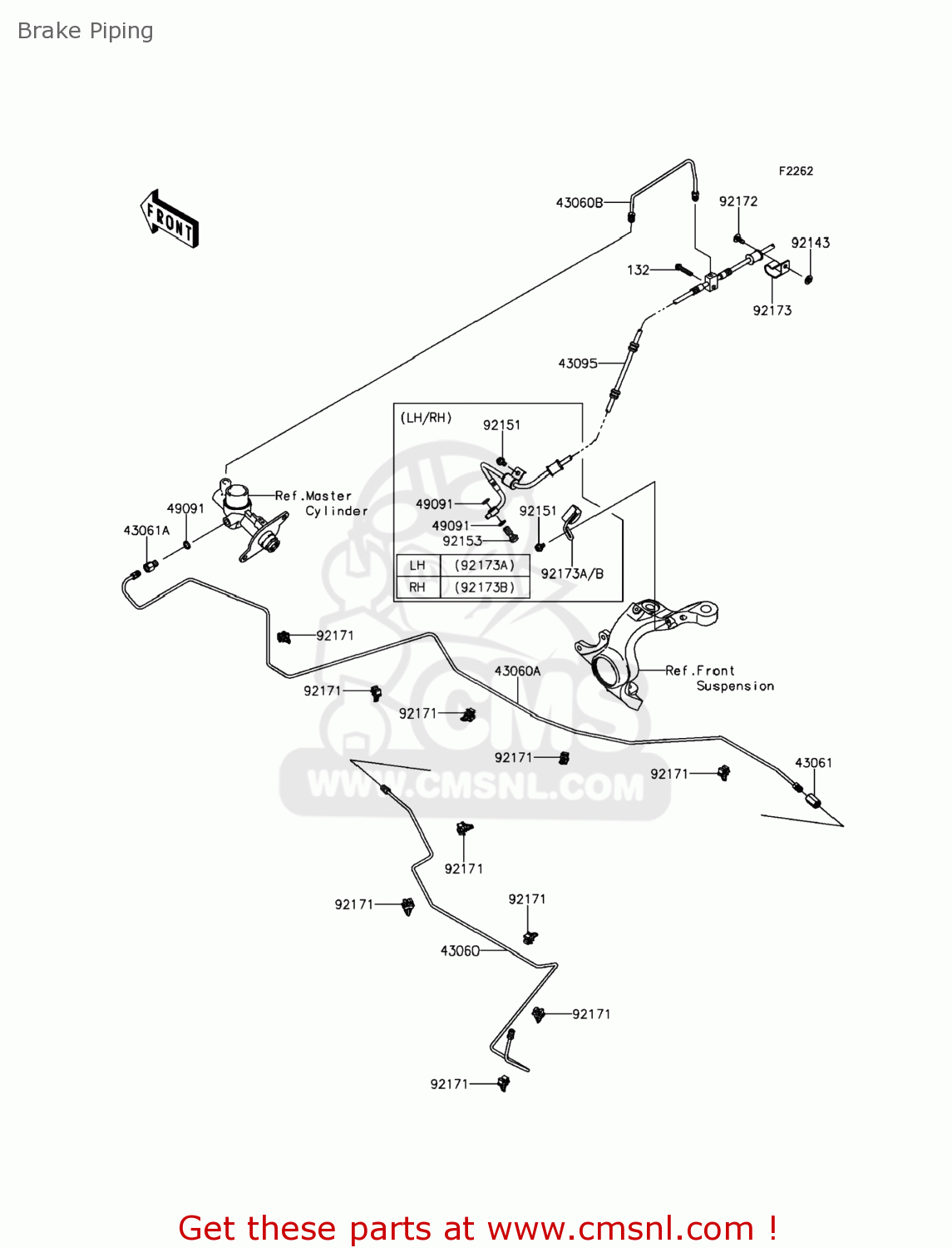 HOSEBRAKE for KRT800DEF TERYX4 2014 USA order at CMSNL