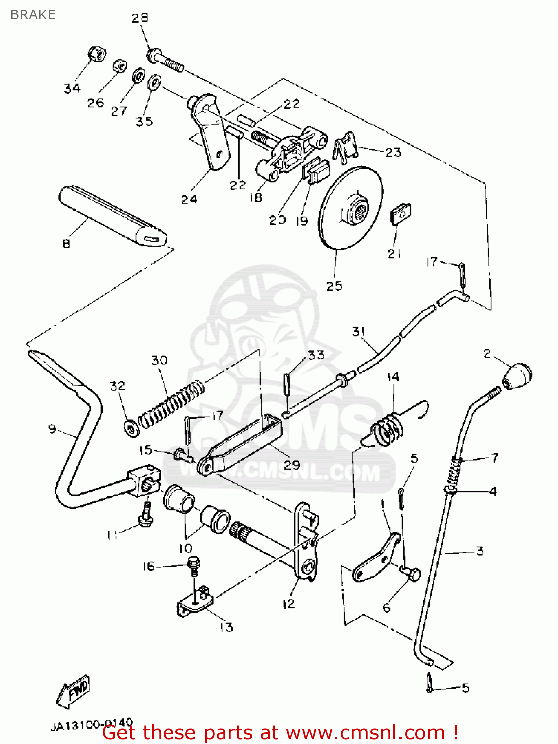 LEVER, PARKING BRAKE RELEASE for YT3600P FRONT ENGINE LAWN TRACTOR 1990