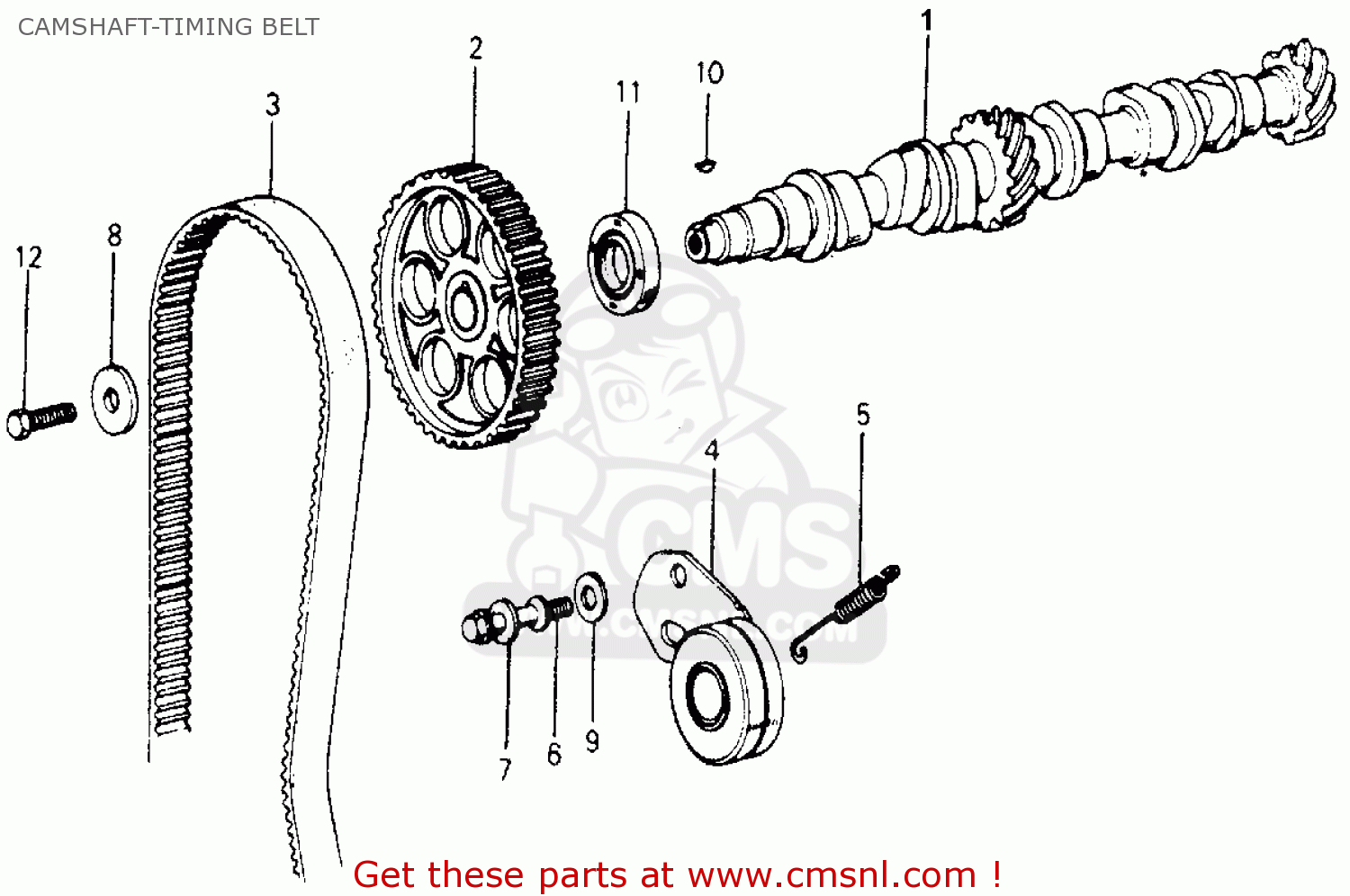 CAMSHAFT for ACCORD 1976 3DR STD (KA) order at CMSNL