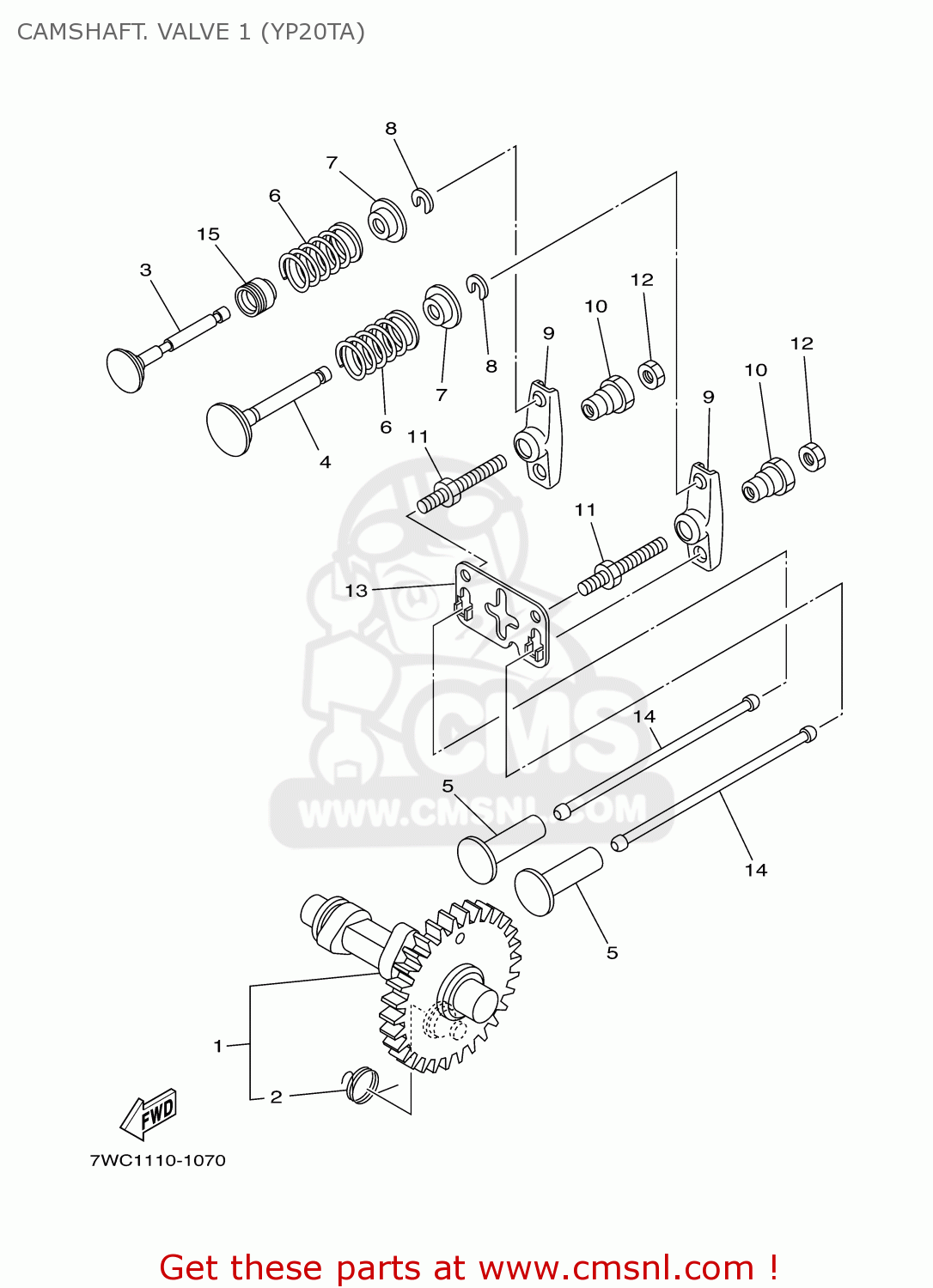 7NJ1215501 Guide, Push Rod Yamaha buy the 7NJ1215501 at CMSNL