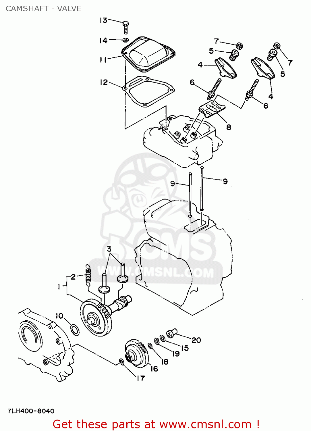 YF1265315141 Guide, Push Rod Yamaha buy the YF1265315141 at CMSNL