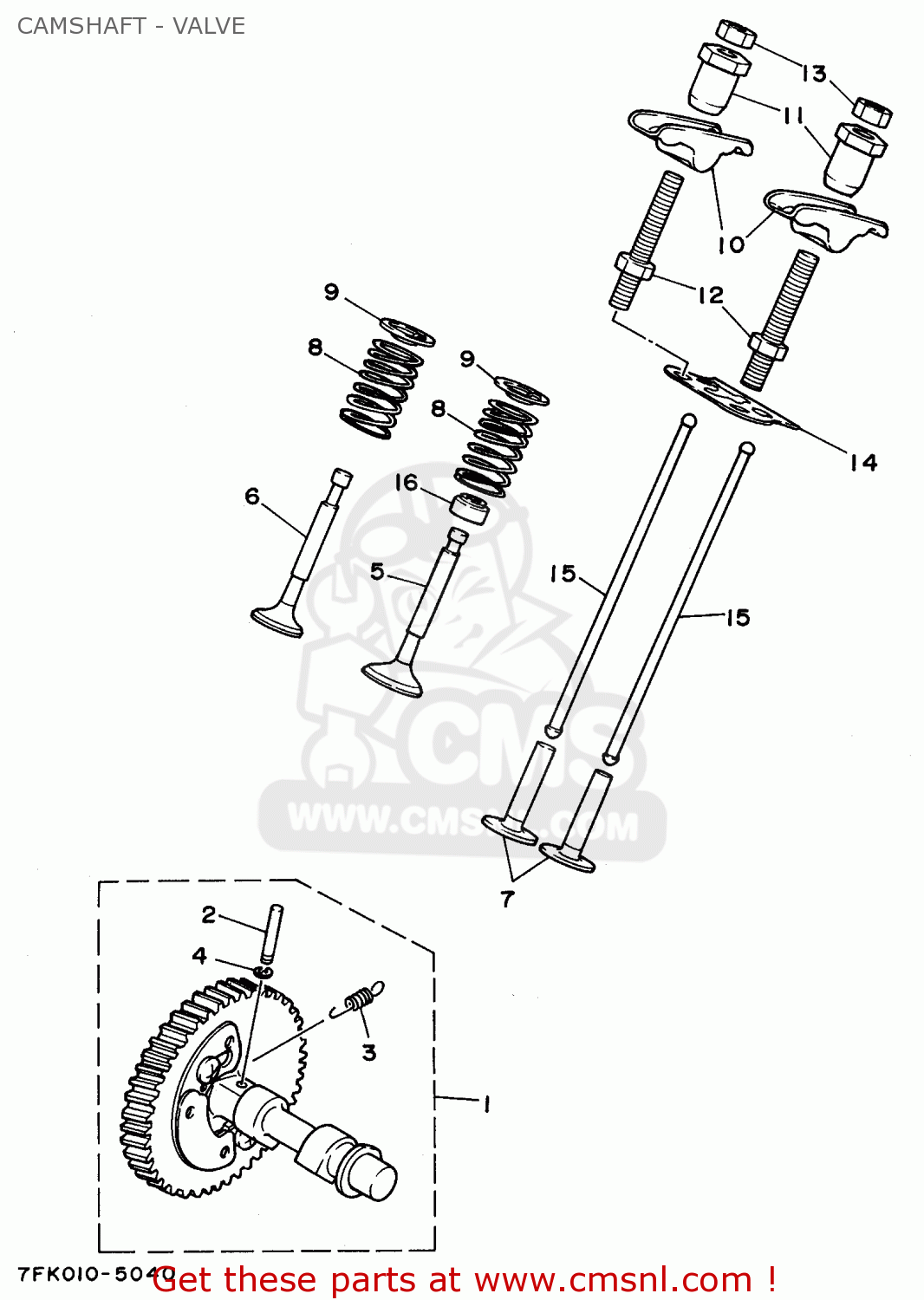 7FK1212100 Valve, Exhaust Yamaha buy the 7FK1212100 at CMSNL