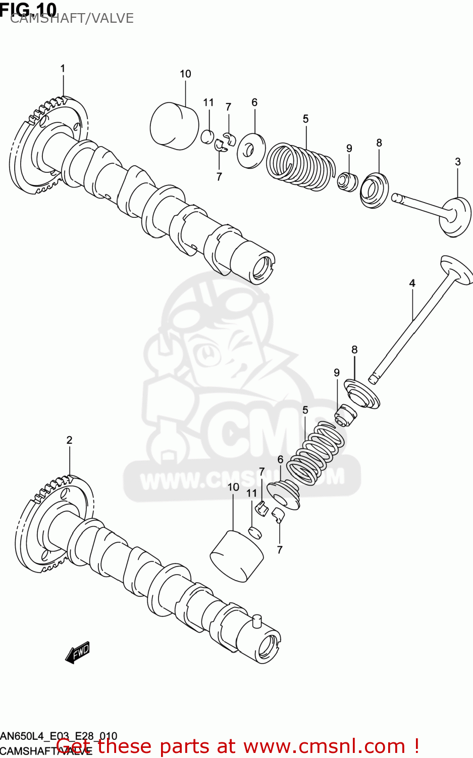 1291110G00 Valve,intake Suzuki buy the 1291110G00 at CMSNL