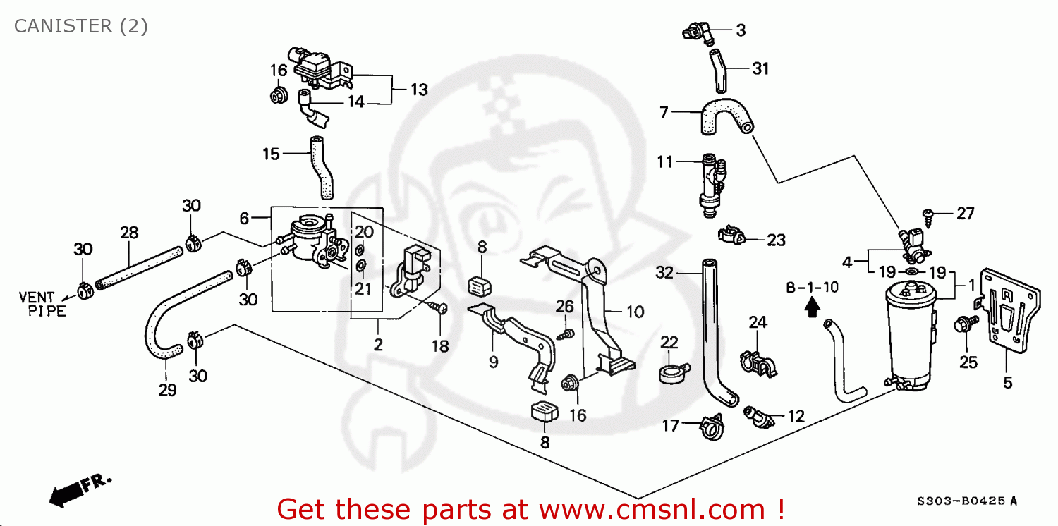 17372S30L00 Tube, Canister Honda buy the 17372S30L00 at CMSNL