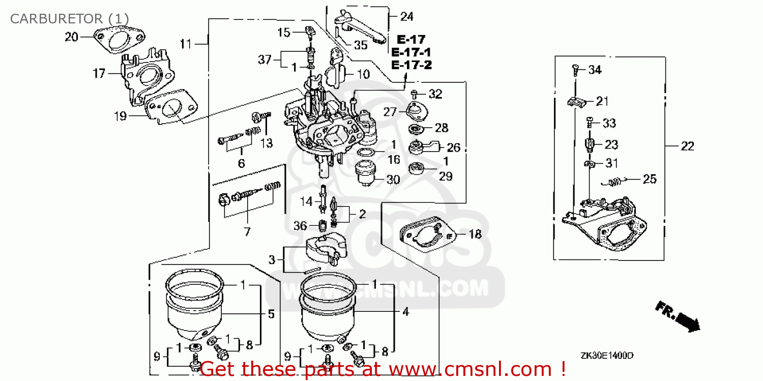 16100ZE3V01 Carburetor Assy(s Honda buy the 16100ZE3V01 at CMSNL