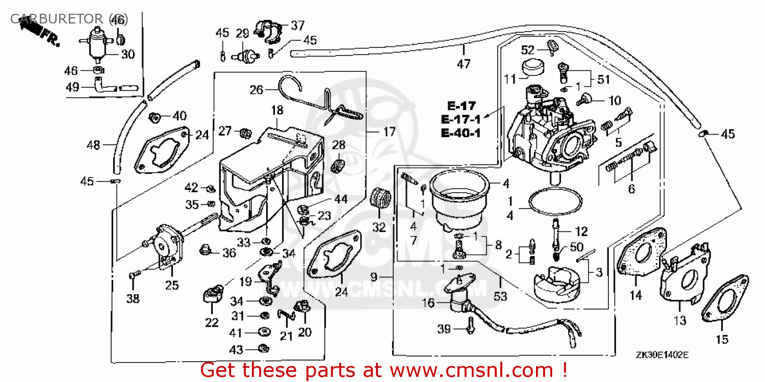 Honda CARBURETOR ASSY. 16100ZE3D00 Honda CARBURETOR ASSY. 16100ZE3D00
