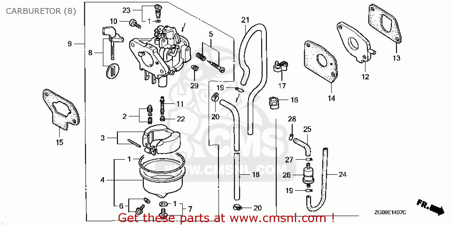 CARBURETOR ASSY ( for G100K2\KRE4\14ZG02E1 - order at CMSNL