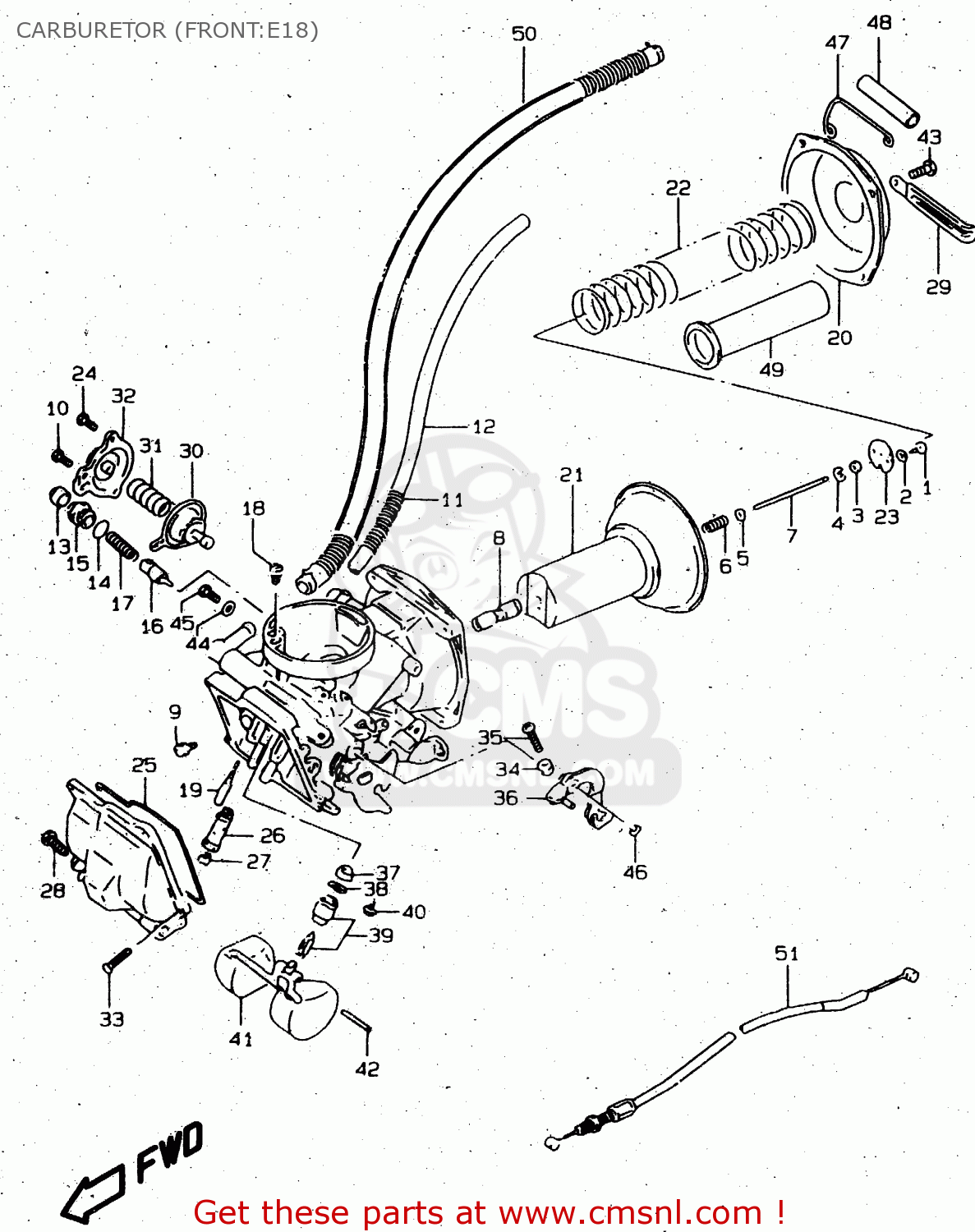 1321038E20: Carburetor Assy, Front Suzuki - buy the 13210-38E20 at CMSNL