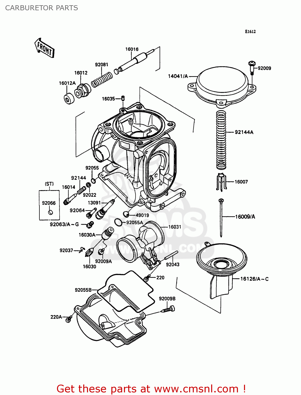 161261244: Valve,vacuum Kawasaki - buy the 16126-1244 at CMSNL