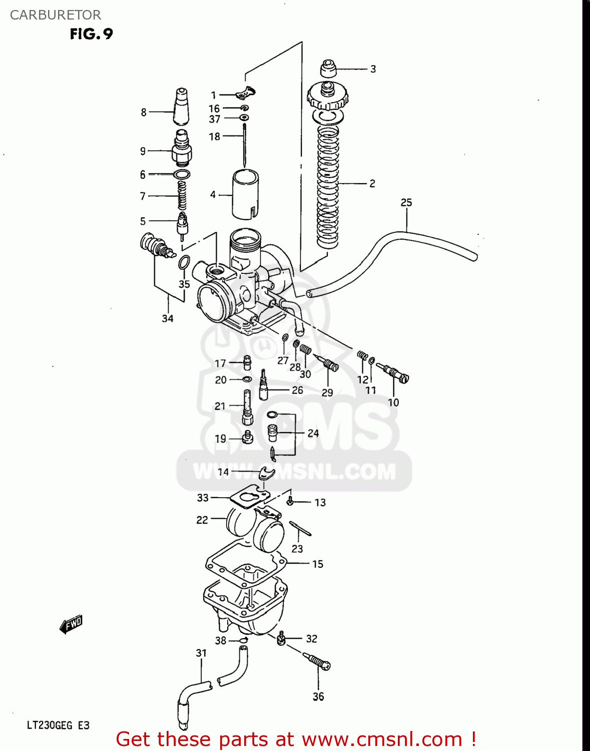 CARBURETOR ASSEMBLY for LT230G 1986 (G) USA (E03) order at CMSNL