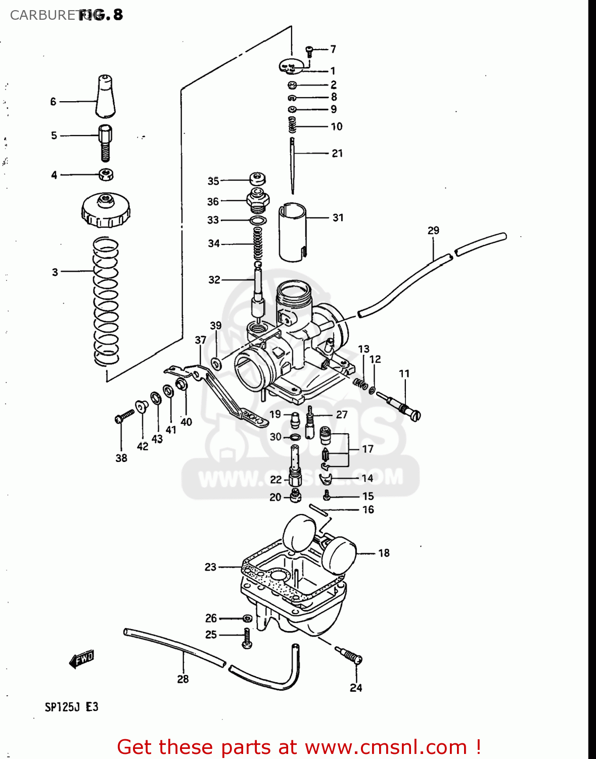 1320044A10: Carburetor Assembly (vm20) Suzuki - buy the 13200-44A10 at ...