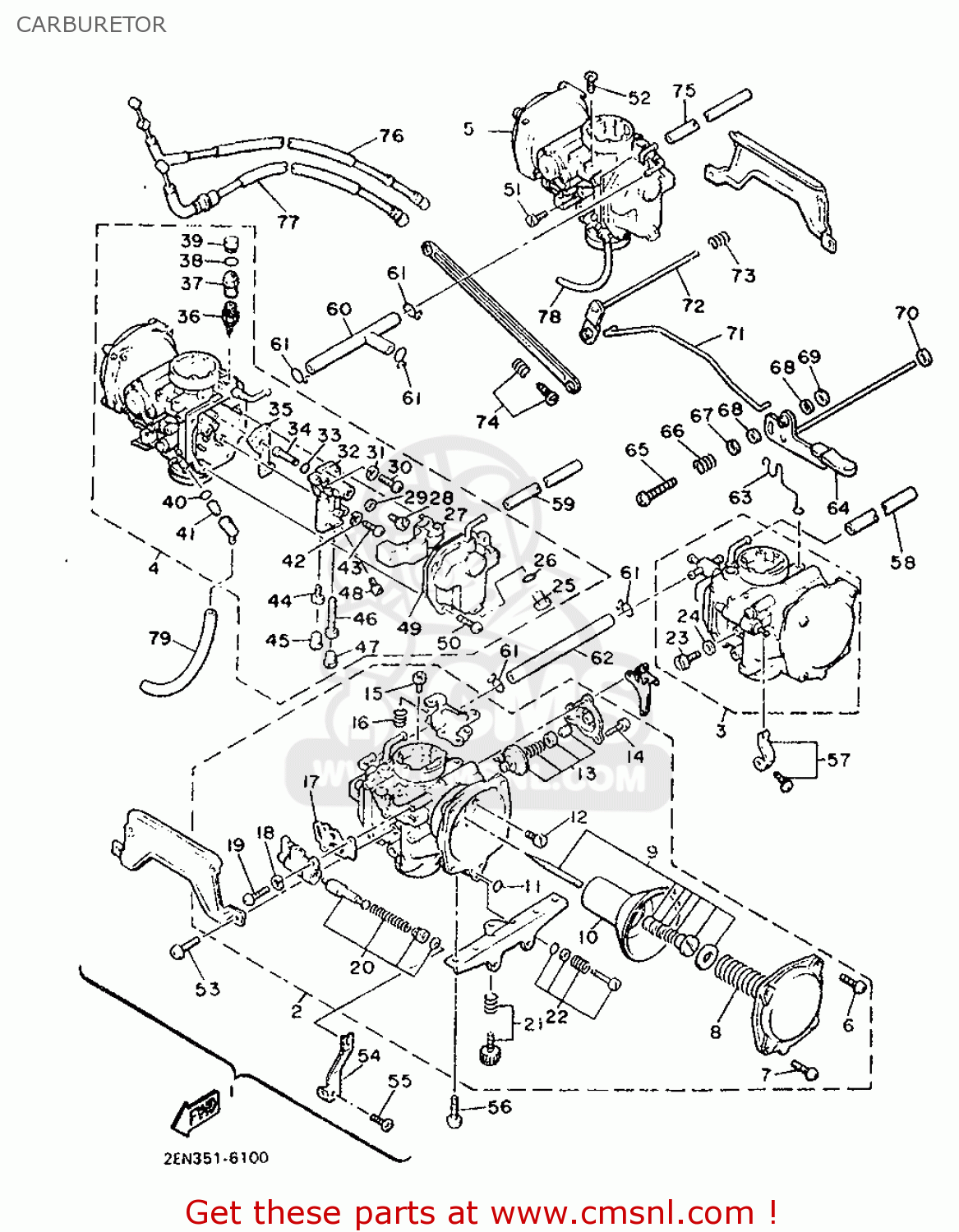 2EN1490000: Carburetor Assy Yamaha - buy the 2EN-14900-00 at CMSNL