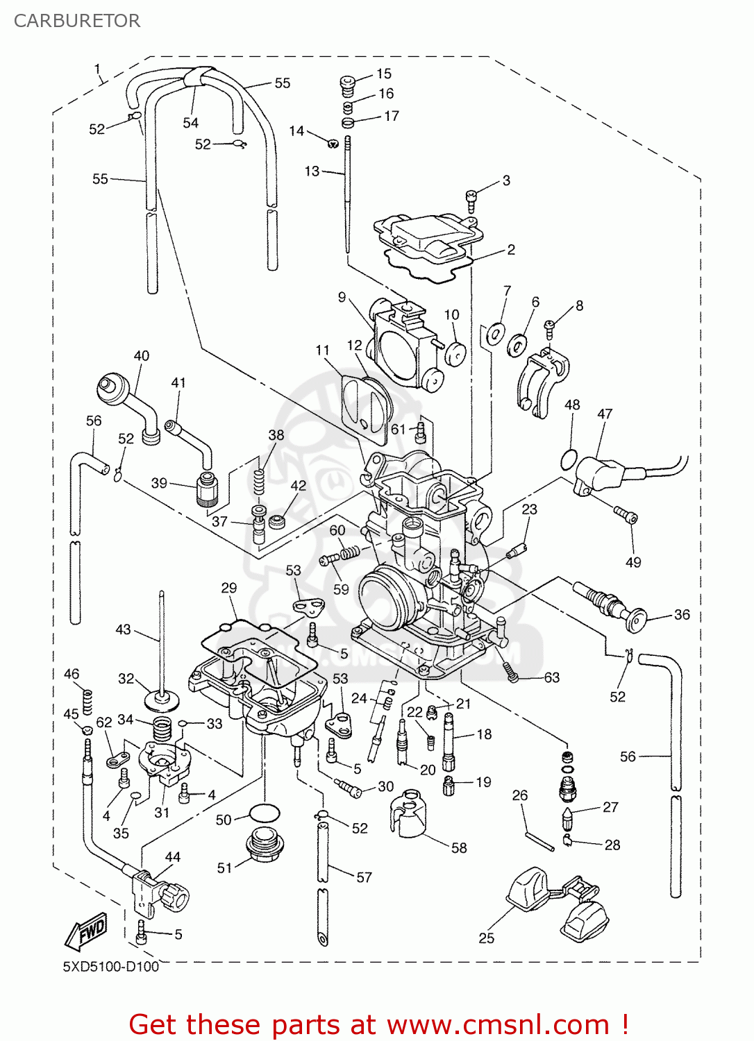 Yamaha CARBURETOR ASSY 1 5XD1410150 Yamaha CARBURETOR ASSY 1 5XD1410150