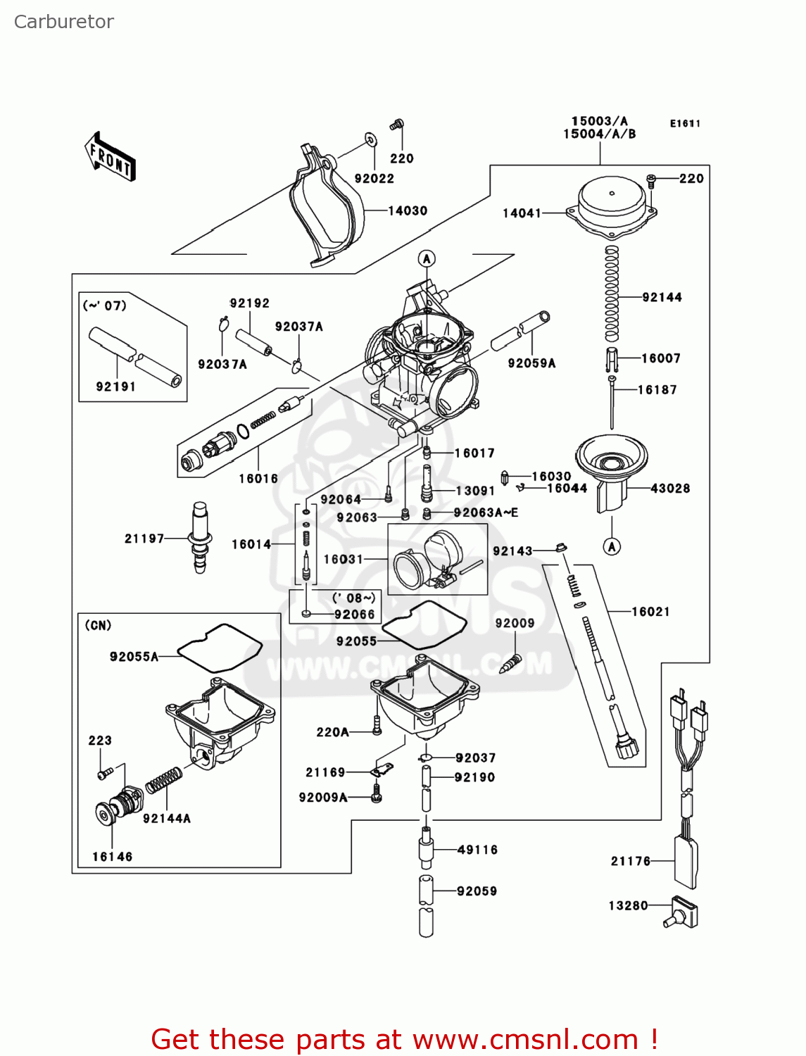 150040042: Carburetor-assy,cvk34 Kawasaki - buy the 15004-0042 at CMSNL