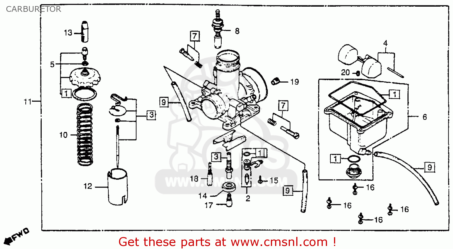 16100430000 Carburetor Assy. Honda buy the 16100430000 at CMSNL
