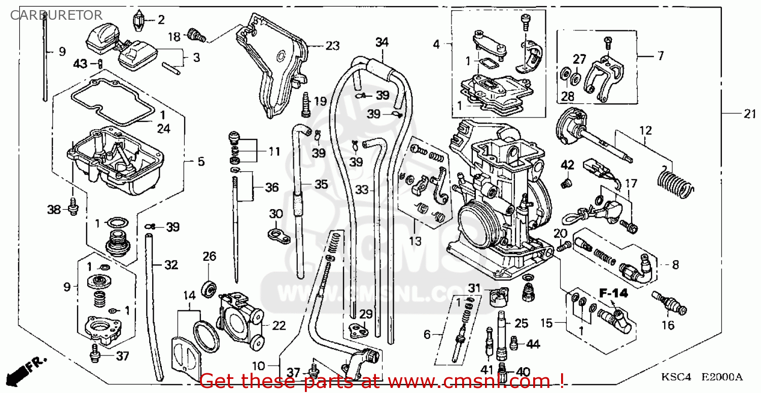 CARBURETOR ASSY. for CRF250X 2004 (4) USA order at CMSNL