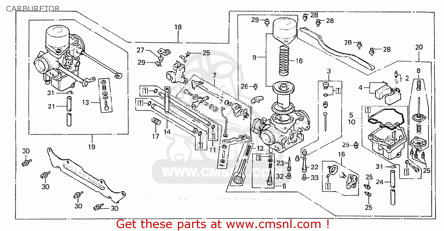 CARBURETOR ASSY. For CX500 1981 (B) FRANCE - Order At CMSNL