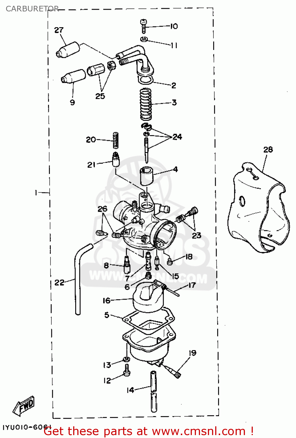 COVER, CARBURETOR 1 for CW50 1990 3WW1 ITALY 203WW354E2 order at CMSNL