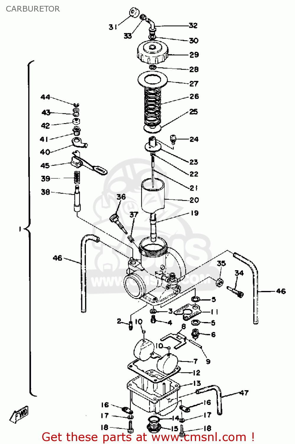 2X51410100: Carburetor Assembly Yamaha - buy the 2X5-14101-00-00 at CMSNL