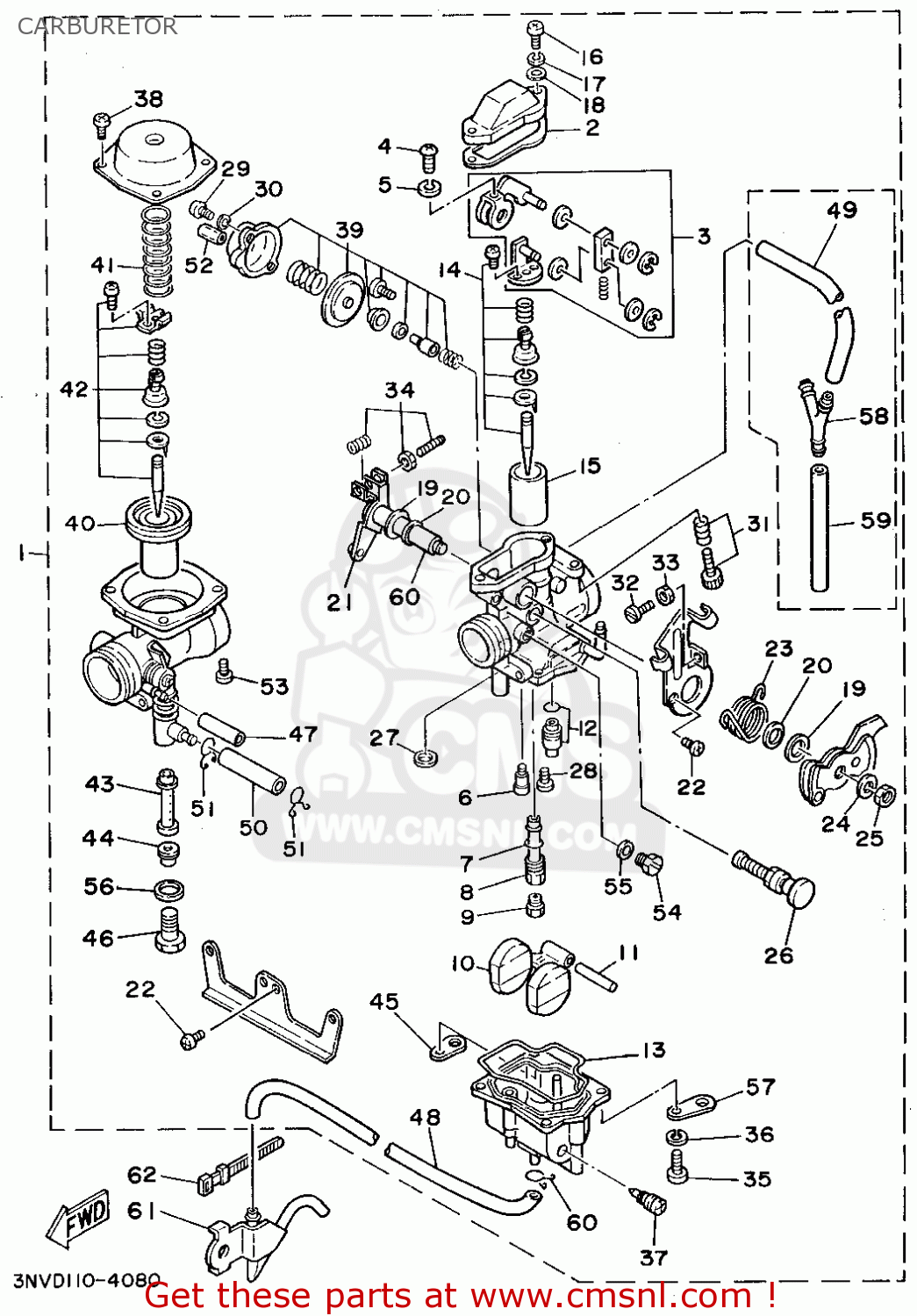 CARBURETOR ASSY 1 for XT350C 1994 (R) CALIFORNIA - order ... 08 yamaha rhino 700 efi wiring diagram free picture 