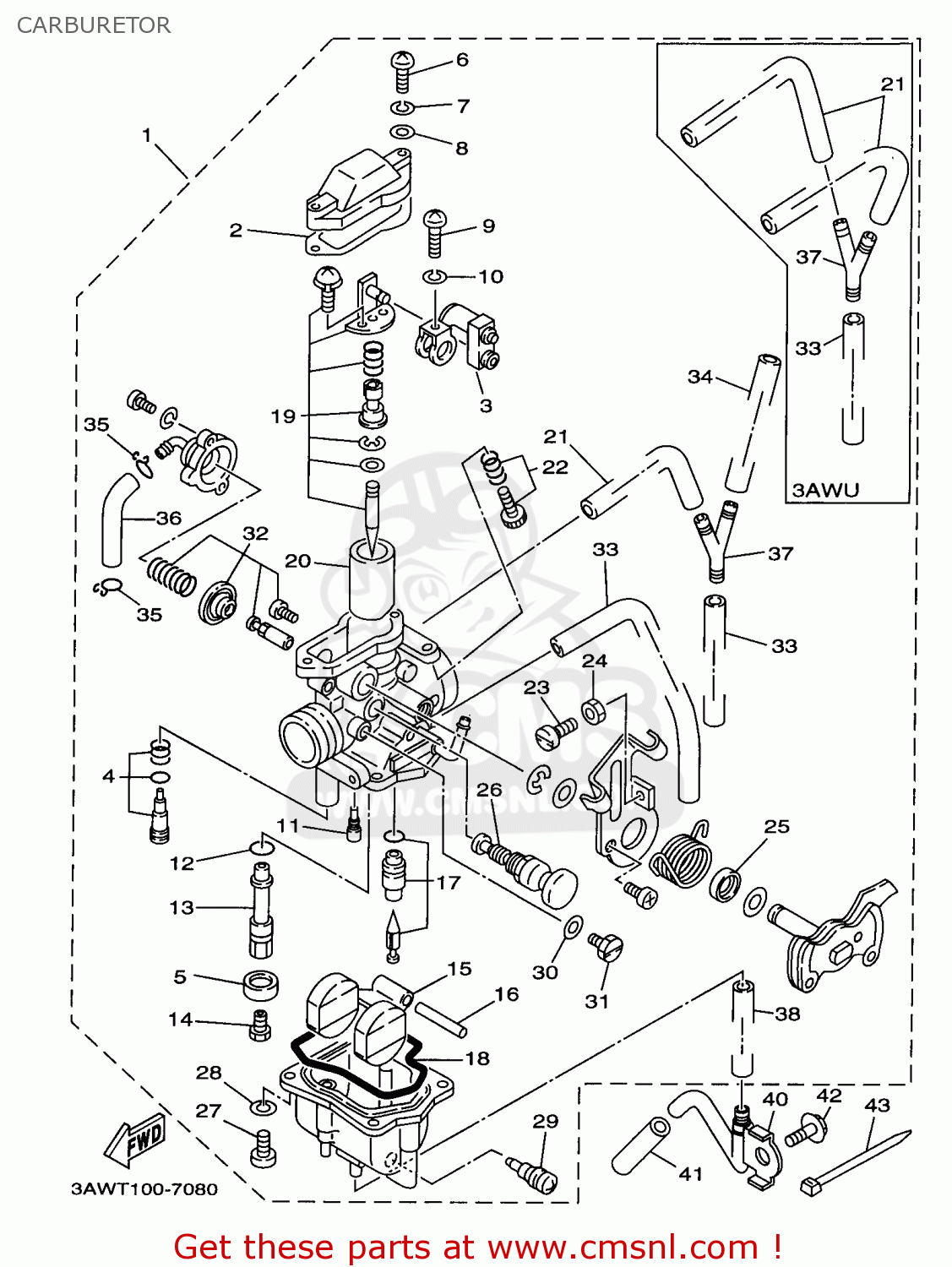 30X1410500: Pilot Screw Set Yamaha - buy the 30X-14105-00 at CMSNL