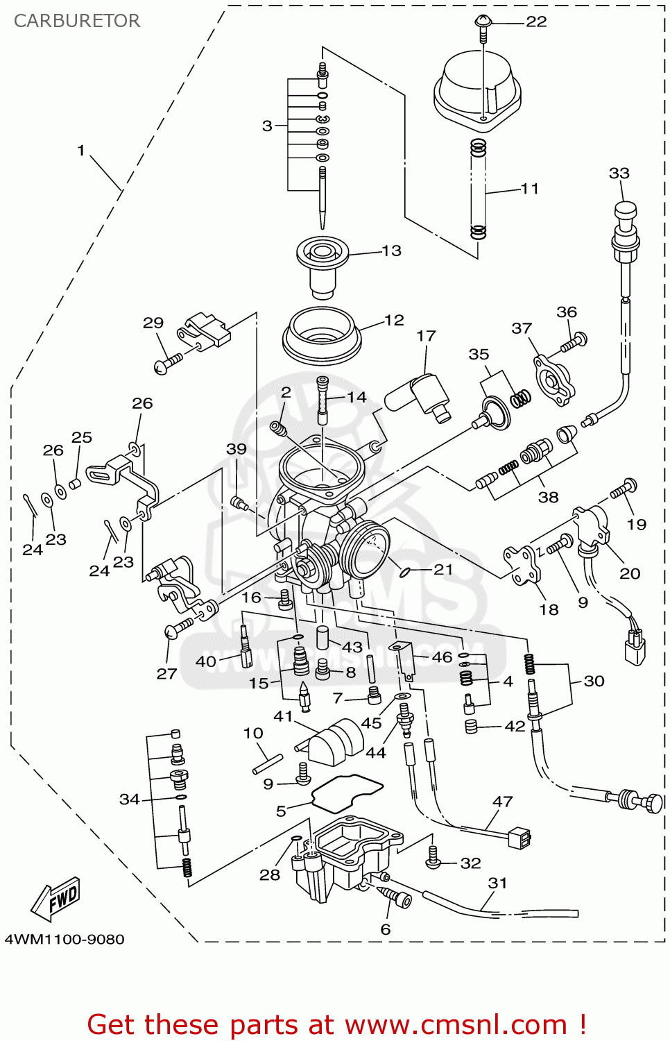 4WM1410110 Carburetor Assembly 1 California Yamaha buy the 4WM14101