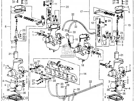 CARBURETOR ASSY., B for CB550 K1 FOUR 1975 USA - order at ... cb750 f1 wiring diagram 