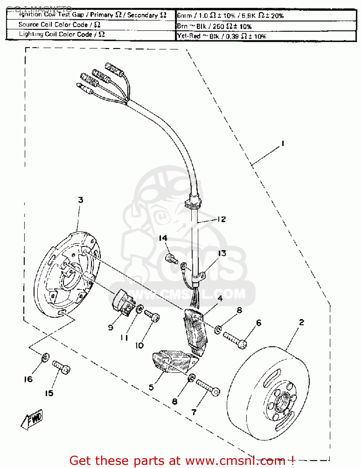 2X78550020: Cdi Magneto Assembly Yamaha - buy the 2X7-85500-20 at CMSNL