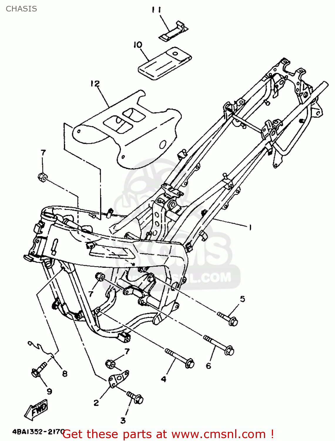 4BAF1110007B: Frame Comp. Yamaha - buy the 4BA-F1110-00-7B at CMSNL