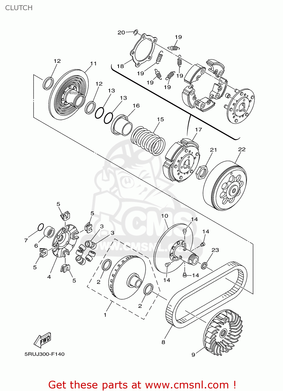 5RU1661120: Clutch Housing Comp. Yamaha - buy the 5RU-16611-20 at CMSNL