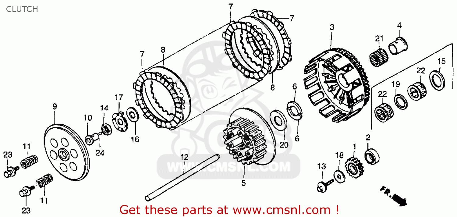 Clutch Cable Parts Unlimited 22870-430-000 For 78-80 Honda CR250R