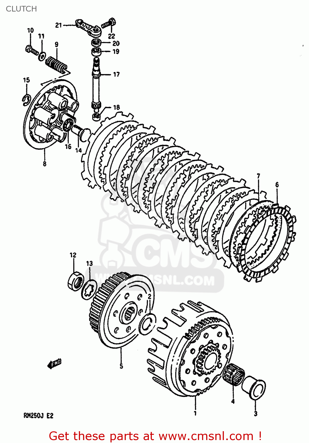 DISC,CLUTCH PRESSURE for RMX250 1989 (K) USA (E03) order at CMSNL