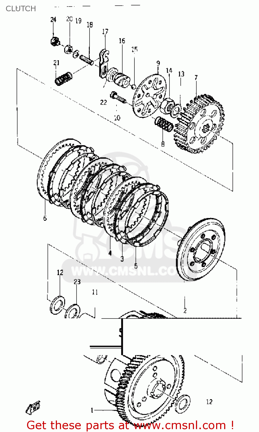 CLUTCH ASSEMBLY for YG1T TRAILMASTER 80 1964 USA order at CMSNL