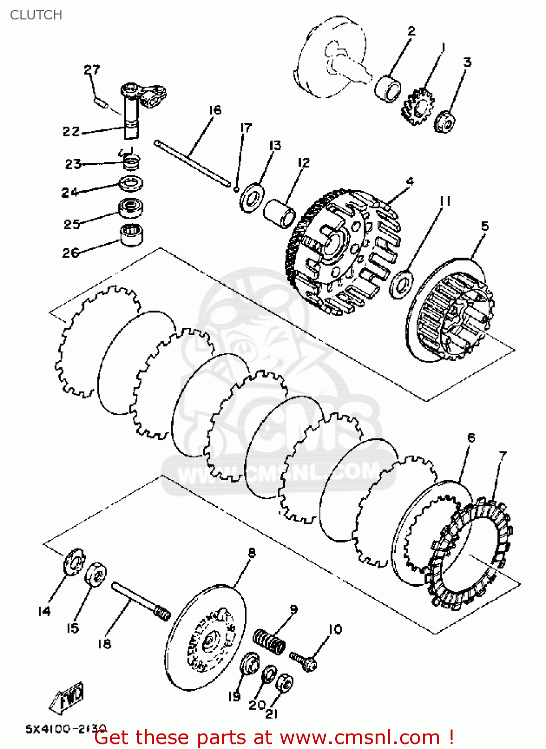 The YZ125 COMPETITION 1982 C USA BOSS CLUTCH Is Shown As Item 5