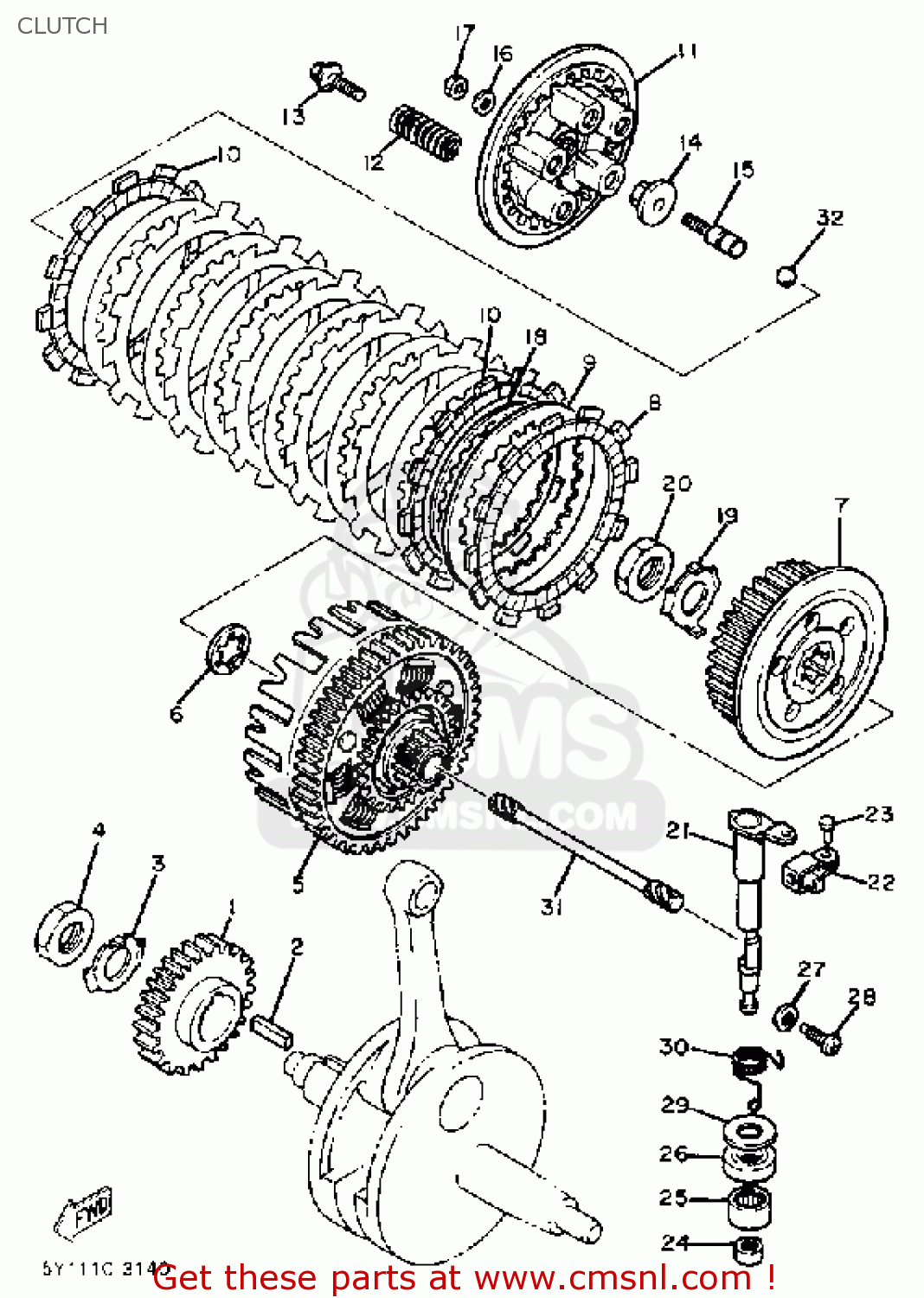 5Y11611101 Gear, Primary Drive (30t) Yamaha buy the 5Y11611101 at