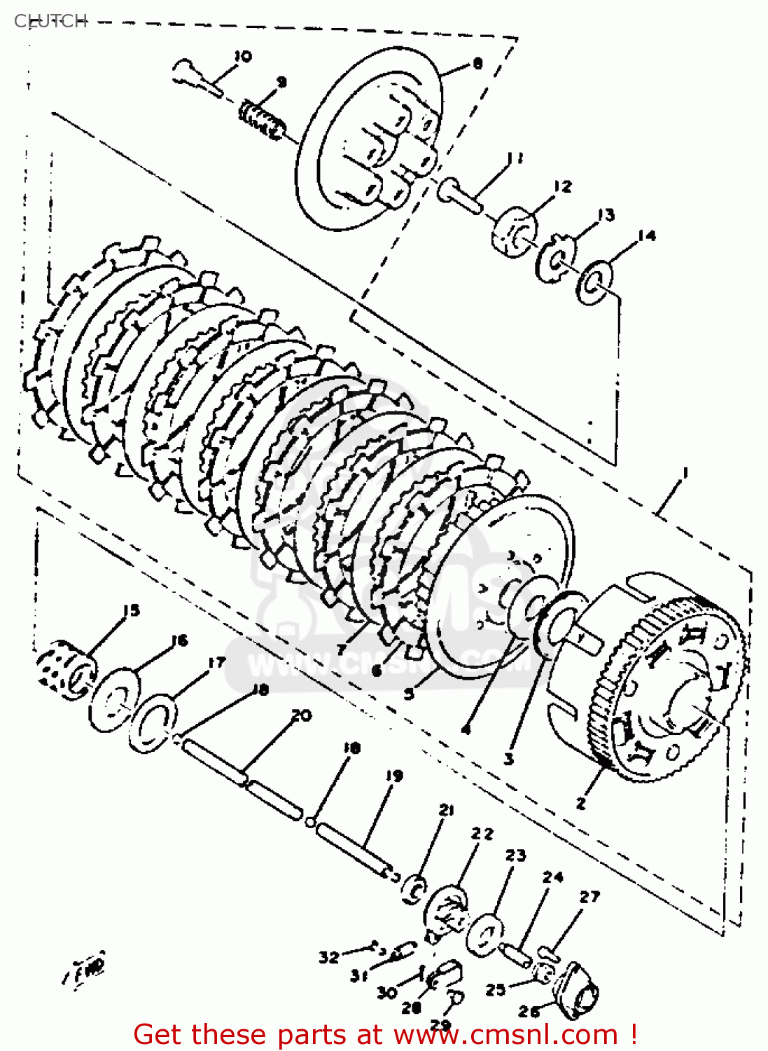 The XS650-2 1979 USA BOSS, CLUTCH is shown as item 5 ...