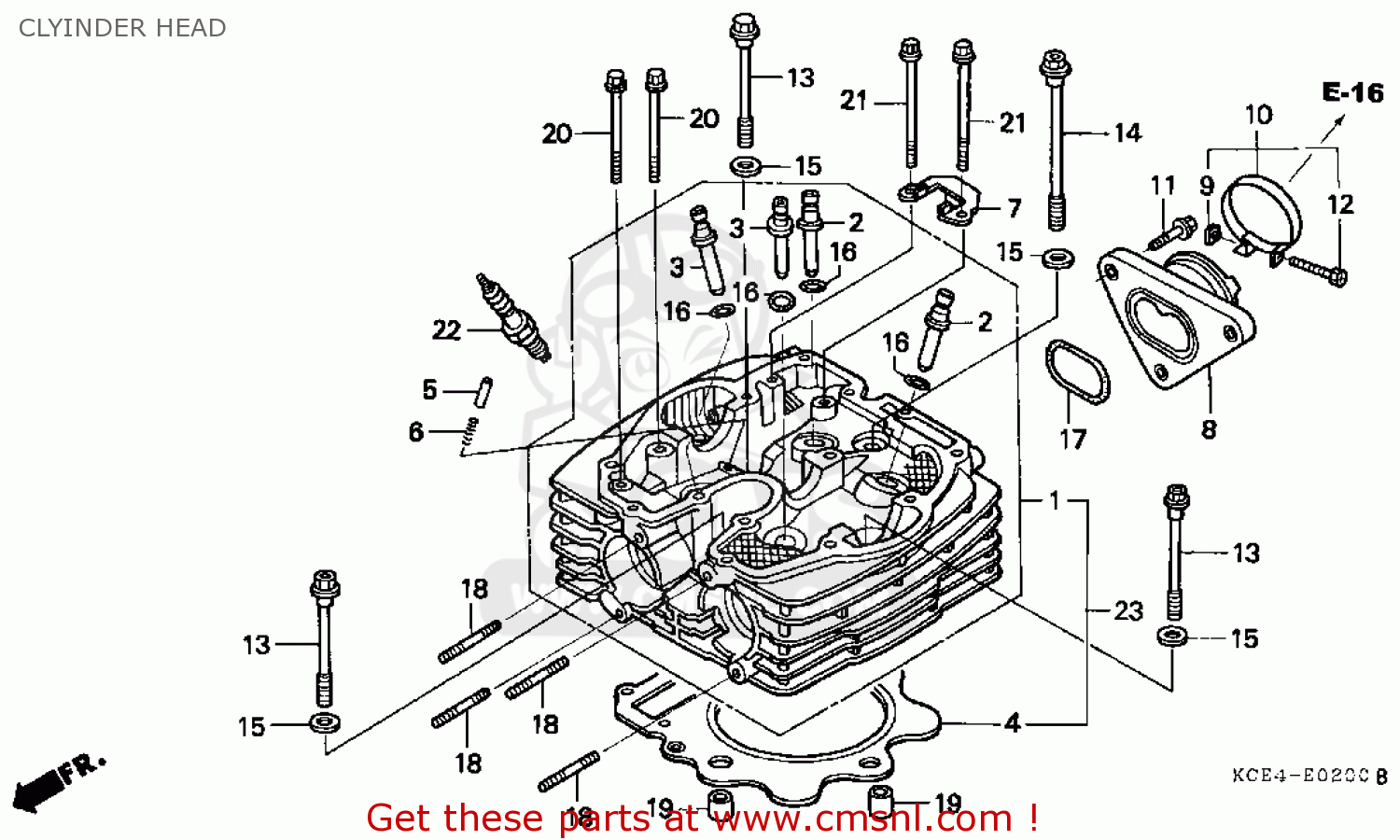 SET,CYLINDER HEAD for XR250R 1996 (T) USA - order at CMSNL