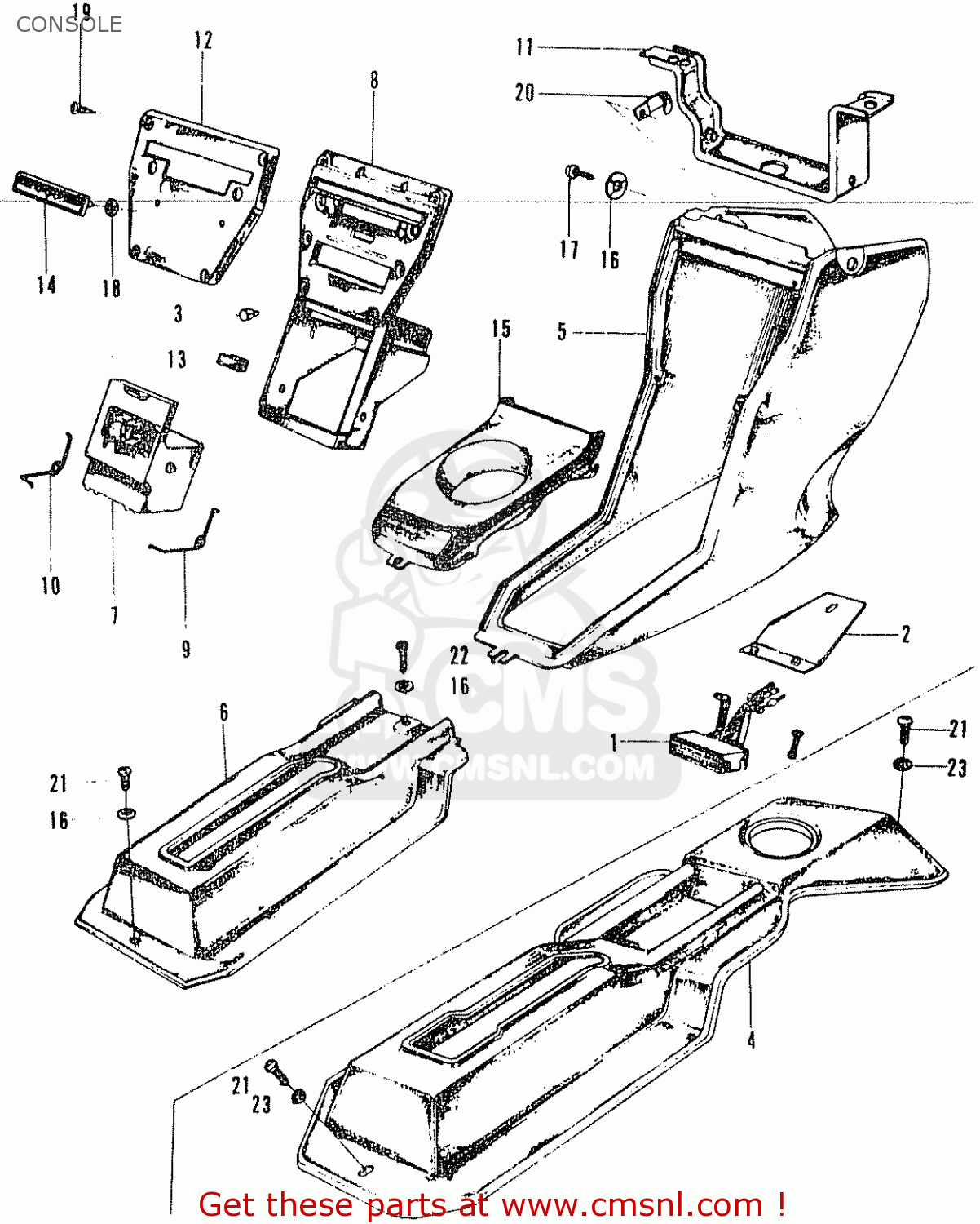 BRACKET, CENTER CONSOLE for N1300 COUPE 99 9 SERIES (KU KQ KT) order