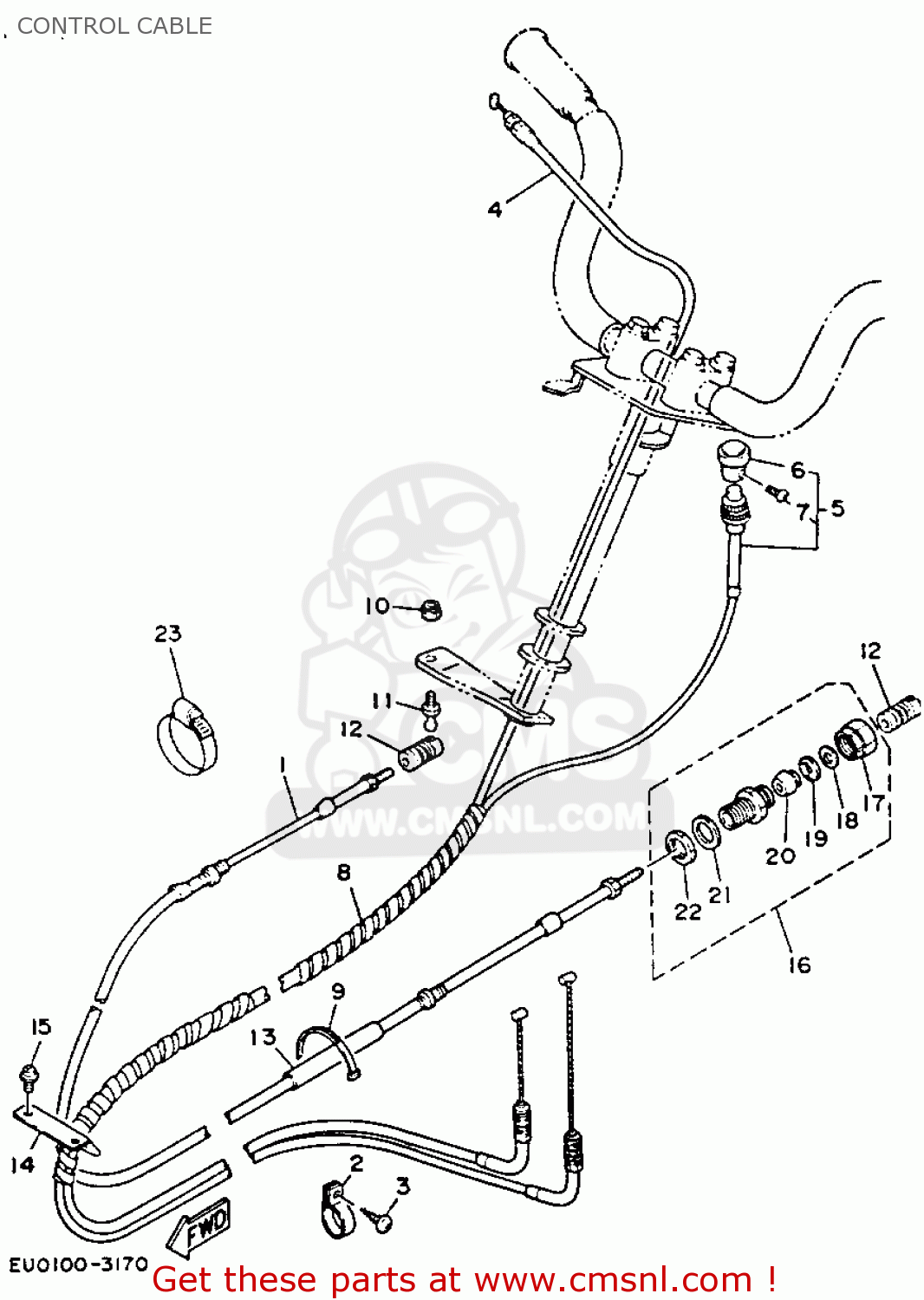 EU0U724230: Cable, Choke Yamaha - buy the EU0-U7242-30 at CMSNL