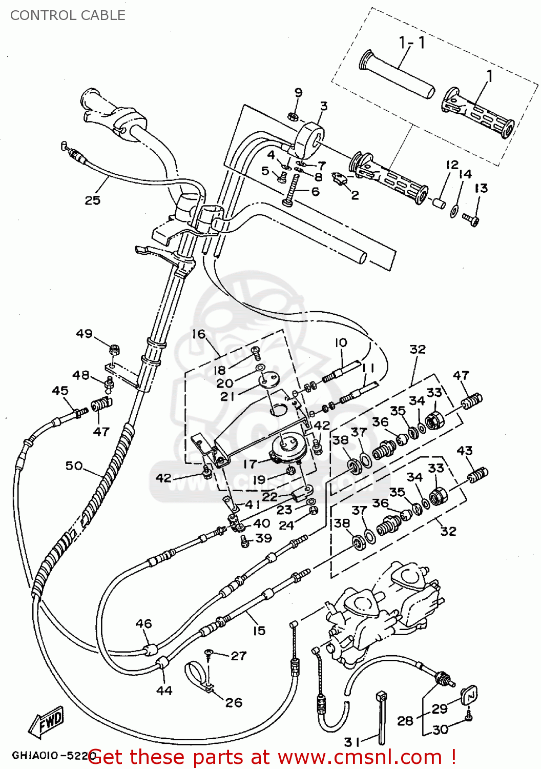 GH16153E01: Cable,nozzle Control 3 Yamaha - buy the GH1-6153E-01 at CMSNL